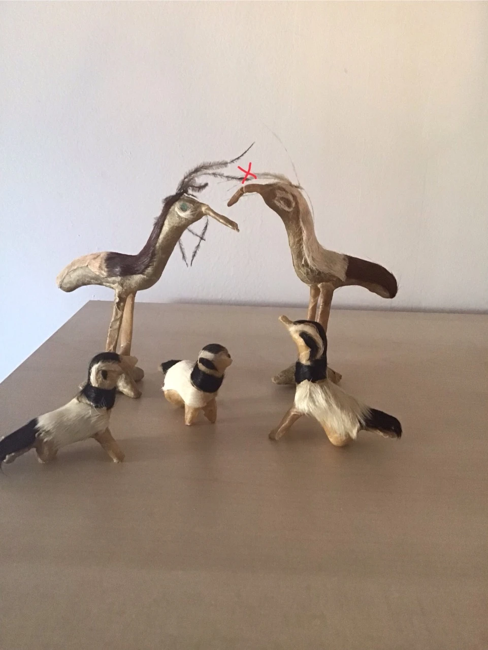 Figurines oiseaux Afrique vintage
